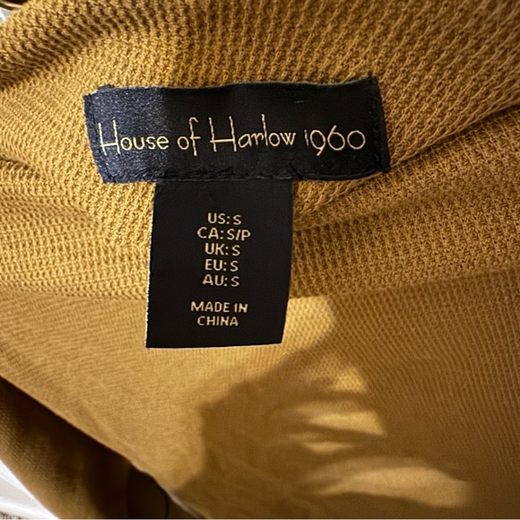 House Of Harlow 1960 Womens Sweater Bronze Olive Waffle Knit Pullover Size Small - Picture 3 of 5